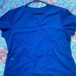 NRG scrub top blue sz L